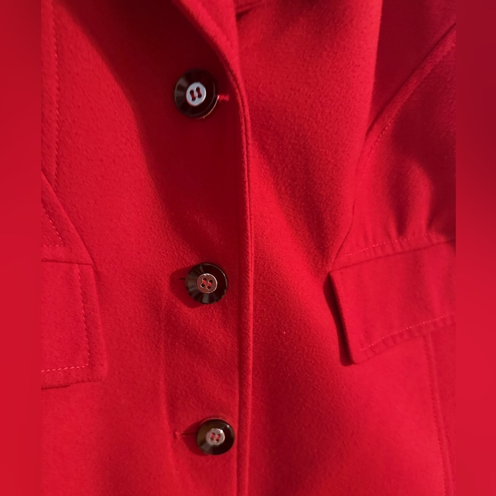 Jessica Simpson Vibrant Red Pea Coat - Picture 2 of 5
